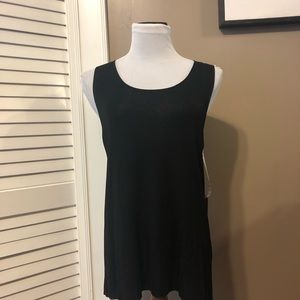Designer Eileen Fisher Black Crepe Tank size Ladies Large